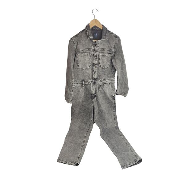 Gap Women's Denim Jumpsuit Boiler Suit Grey Wash size 10 - Picture 1 of 10